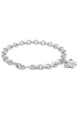 teensy catchy silver pink butterfly baby charm bracelet